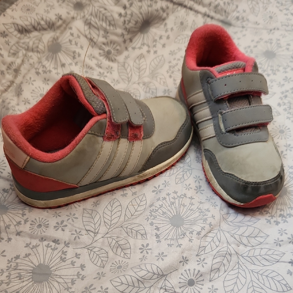 adidas Gray and Pink Toddler Sneakers